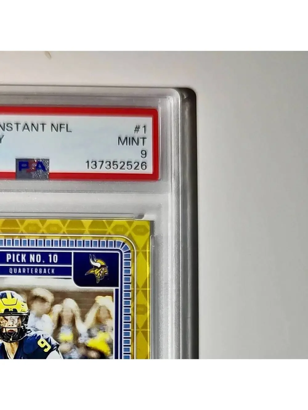 J.J. McCarthy 2023 Panini Instant Draft Night #NFLDN-1 PSA 9 Mint